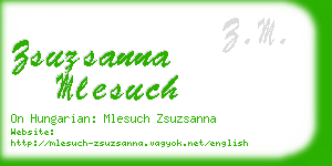 zsuzsanna mlesuch business card